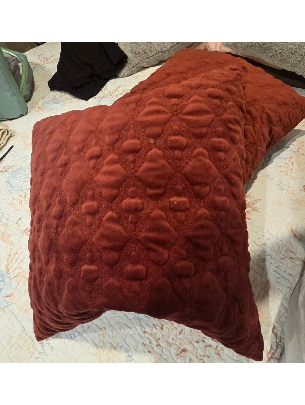 Callisto Home Set of Two Burgundy Decorative Throw Pillows